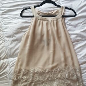 Delicate  Lace Cream Top with Beading.